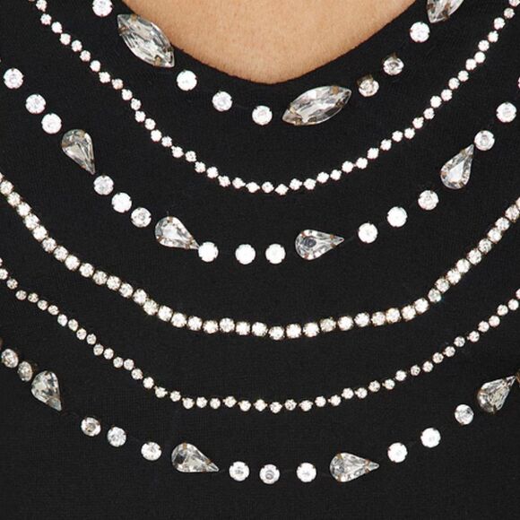 NWT NBD Dextra Embellished Mini Dress Black rhinestone strapless Revolve M - Picture 9 of 12